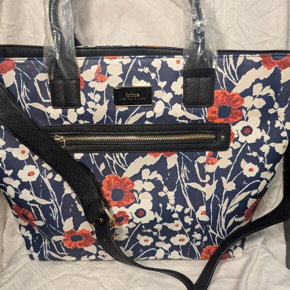 Trina Turk Floral Tote with Crossbody Strap, New with Tags - Picture 7 of 8